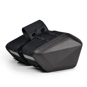 US 30L×2 Motorcycle Hard Shell Side Bag Saddlebags Panniers Sport Scooter Bags - Picture 1 of 10