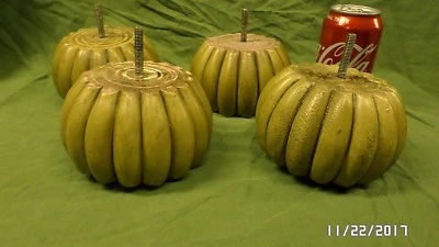 2064D FANCY Set 4 Pies de Moño de Sofá con Tornillo 5.25" A través de 3" de Alto Acabado de Arce Madera?  Foto 1 de 4