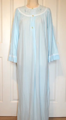 Camisón largo vintage Merville para mujer azul claro manga larga Cottagecore Foto 1 de 4