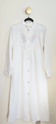 Abrigo de casa Lord & Taylor blanco floral bordado polar M nuevo con etiquetas abuela  Foto 1 de 4