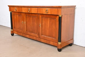 Baker Furniture French Empire Cherry Wood and Parcel Ebonized Sideboard - Picture 1 of 12