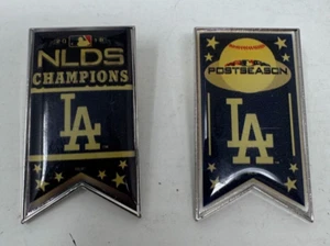 Juego de 2 prendedores 2018 MLB Los Angeles Dodgers Post Season Playoffs Champions - Imagen 1 de 2