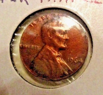 RARE  1964  LINCOLN CENT - PAPER THIN ERROR -MISSING CORE -  UNCIRCULATED  - Image 1 of 4