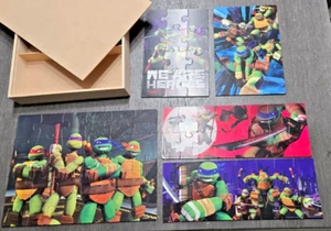 Nickelodeon's Teenage Mutant Ninja Turtles- 5 Wood Puzzles w/Wooden Storage Box - Picture 1 of 5