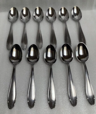 Carl Mertens Stainless Solingen Germany CMR36 Scroll Outline 11 Teaspoons 6” - Image 1 of 3