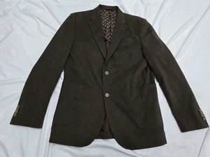 Johnston Murphy Blazer Uomo Piccolo Cappotto Sportivo Cotone Elasticizzato Lavoro Polsini Marrone - Foto 1 di 17