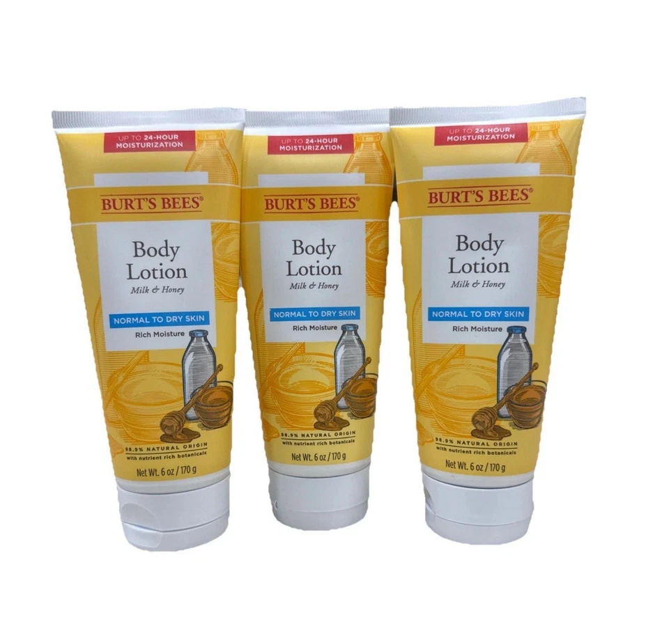 身体乳液 - Burts Bees 身体乳液 牛奶和蜂蜜 - 3 包 — 第 1/2 张图片