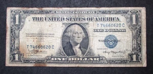 BILLETE DE $1 DÓLAR CERTIFICADO PLATA ESTADOS UNIDOS 1935 A WASHINGTON T74660620C - Imagen 1 de 2