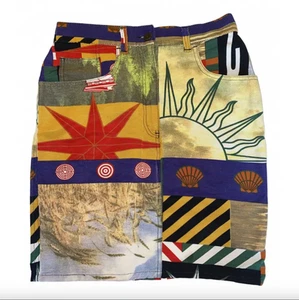 Moschino Jeans Graphic Denim Skirt 90s - Picture 1 of 4