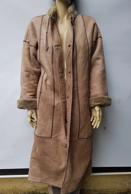 Винтажный длинный реальный Nappalan кожи овчины стриженный мех пальто размер M - Изображение 1 из 4