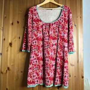 Gudrun Sjödén Strickkleid Bio Grafik Blumen Damen Large Rot Langarm - Bild 1 von 9