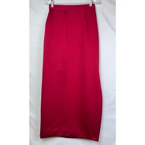 Black Tie Neiman Marcus Women's Size 8 Red Satin Formal Maxi Skirt - Picture 1 of 8