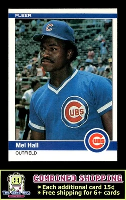 1984 Fleer #493 Mel Hall Chicago Cubs - Image 1 of 2