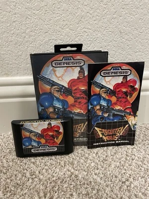Forgotten Worlds (Sega Genesis, 1989) Excellent CIB Complete w/ Hang Tab TESTED! - Image 1 of 4