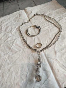 Schmuckset Kette Creolen und Ring Modeschmuck - Bild 1 von 7