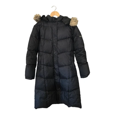 Steve Madden Abrigo Negro Puffer Plumas Largo Maxi Capucha De Colección Para Mujer Talla L Foto 1 de 4