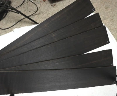 Curl figure African ebony BASS guitar fretboard blank 2.75x27.6x.28+" EF49 - Image 1 of 4