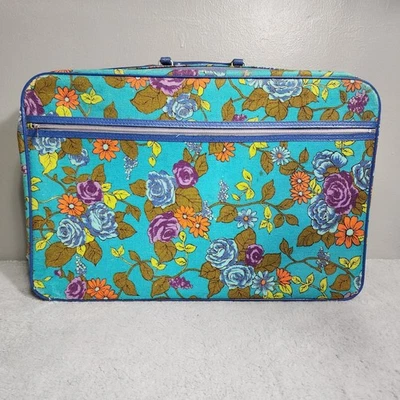 Maleta hippie Groovy Flower Power de colección de Bantam Travelware tapiz lona Foto 1 de 4