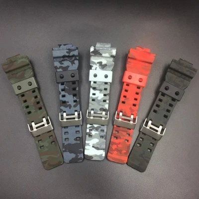 Cinturino orologio uomo gomma mimetica di qualità per Casio GA110 100 120 GD120 - Immagine 1 di 4