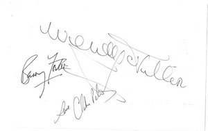 Wendy Hiller + Barry Foster + Clarke Peters. Signed Page - Picture 1 of 1