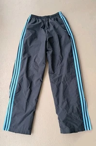 Adidas Athletic Track Pants Black And Mint Women’s M Fleece Lined zip ankles - Picture 1 of 6