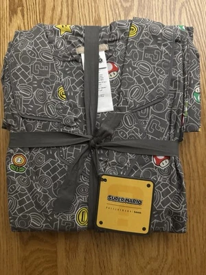 Juego de pijama Pottery Barn Teen Super Mario™ que brilla en la oscuridad gris grande L nuevo Foto 1 de 4