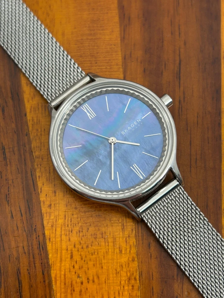 Skagen Watch Women Anita Lille SKW2862 Silver Tone Blue Dial 30mm New Battery - Image 1 of 4