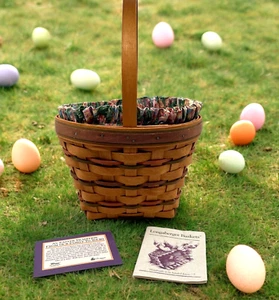 Longaberger Handwoven Easter Basket 1996 Easter Egg Fabric Liner Protector - Picture 1 of 17