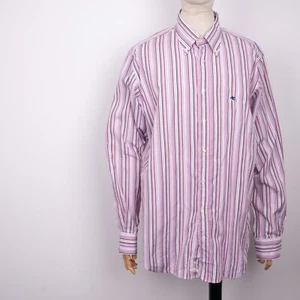 ETRO MILANO Men's Striped Pink Long Sleeve Button-Down Slim-Fit Shirt 44 XL/2XL - Picture 1 of 13