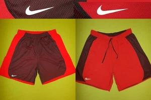 TWO-SIDED Basketball Shorts NIKE (L) PERFECT !!! NBA BASKETBALL Red - Picture 1 of 8