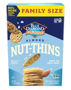 7.7 oz, Shelf Stable Blue Diamond Almond Nut-Thins Crunchy Rice Crackers, Baked - Picture 1 of 6