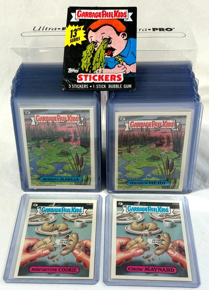 1988 Garbage Pail Kids 13th Series 13 OS13 MINT 88 Card Set in NEW TOPLOADERS - Image 1 of 4