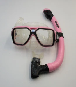 Deep Blue Gear Profile Adult Tempered Glass Mask & Snorkel Combo Pink - Picture 1 of 3