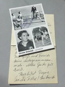 CHRISTA STUBNICK Olympia 1956/2 x 2. (100m/200m) signed Autogrammkarte 10x15 - Picture 1 of 2