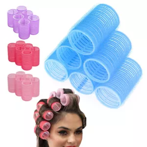 96 Pc Bulk Salon Hair Rollers Self Stick Grip Cling Heatless Curlers 1.2" Waves - Picture 1 of 1