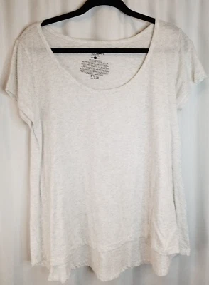 Camiseta estilo mujer Bongo gris claro gran tamaño cómoda manga corta talla XL  Foto 1 de 4