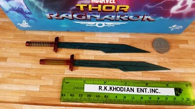 Hot Toys MMS445 Thor Ragnarok Gladiator 1/6 action figure's two blue swords only - Image 1 of 4
