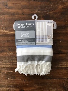 Better Homes & Gardens Green Blue Turkish Stripe Tassel Edge Curtain Panel - Picture 1 of 4