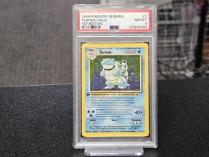 1999 Pokemon German Turtok (Blastoise) 2/10 Holo 1st Edition PSA 8 NM-MT - Picture 1 of 2