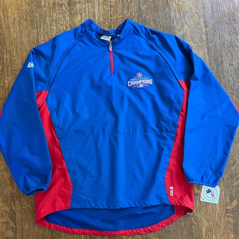 Majestic 2016 Cubs World Series Champs Gamer 3/4 Zip Convertible Jacket Size XL Cover