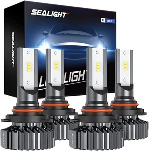 9005/HB3 9006/HB4 LED Bulbs Combo Super Bright Cool White Plug and Play 4 Pack - Picture 1 of 11