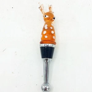 Rentierkunst Glasflasche Topper braun mit weißen Punkten Weihnachten - Bild 1 von 5
