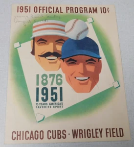 Programma baseball Chicago Cubs 1951 Boston Red Sox - Foto 1 di 3