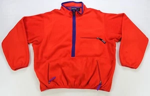 Rare Vintage PATAGONIA 3/4 Zip Pullover Fleece Jacket 90s Made In USA Orange XL - Picture 1 of 8