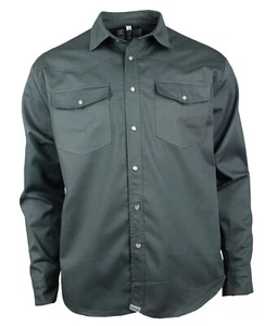 WESTERN-SPEICHER Freizeit Jeans Hemd Herren Baumwolle Grau Druckknöpfe S bis 4XL - Picture 1 of 2