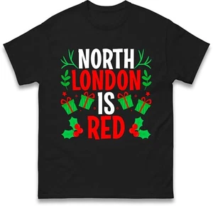 Camiseta de fiesta de Navidad North London Is Red - Imagen 1 de 6