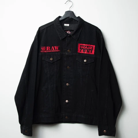 Vintage WWF World Wrestling Federation Raw Is War Mens Size XL Denim Jacket Cover