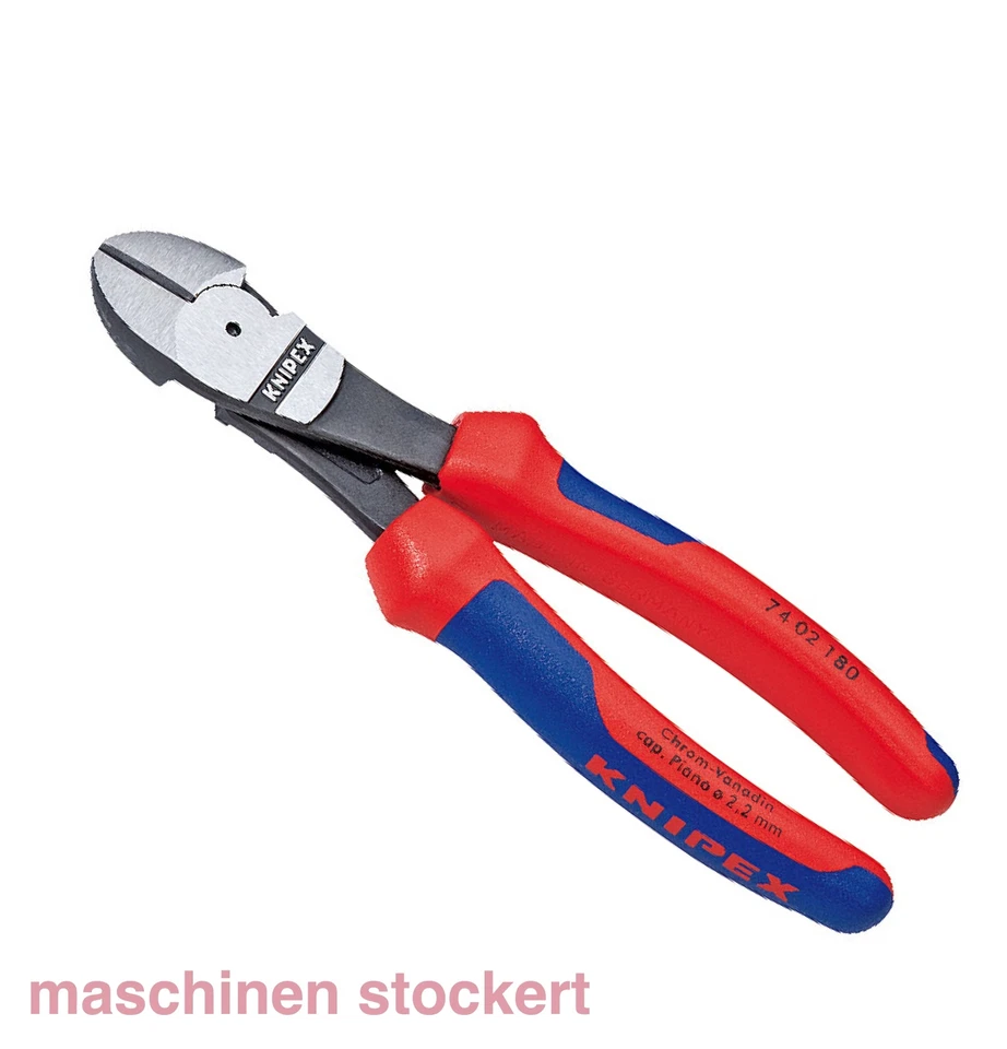 Knipex Seitenschneider 180 mm poliert 74 02 180 mit Mehrkomponenten-Hüllen Griff - Bild 1 von 1