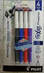Pilot Frixion Fineliner radierbare Marker Stifte, 4er Pack, 0,6 fein, sortiert (12478) - Bild 1 von 2