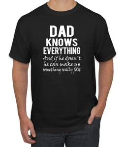 Camiseta divertida del día del padre para hombre Dad Knows Everything Know It All - Imagen 1 de 24